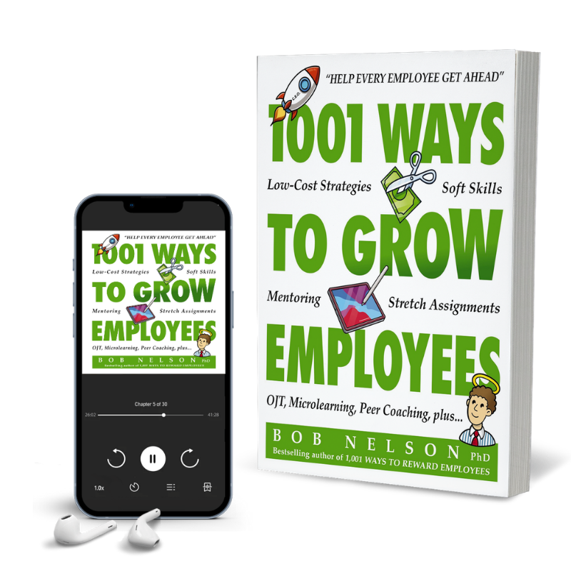 Paperback and audiobook versions of 1001 Ways to Grow Employees